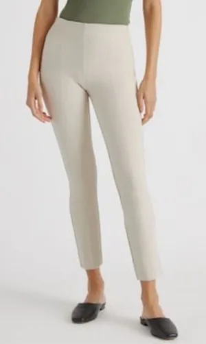 Quince Ultra-Stretch Ponte Pintuck Ankle Pants Ecru thumbnail 1