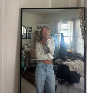 White  Tie Knit Sweater thumbnail 3