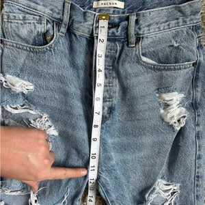 Pacsun High Rise Straight Jeans Medium Wash Distressed Denim Streetwear Size 26 thumbnail 5