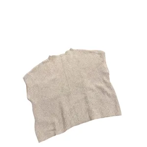 FP Beach Free People Beige Ribbed Mock Neck Boxy Knit Sweater Vest Top Small thumbnail 2