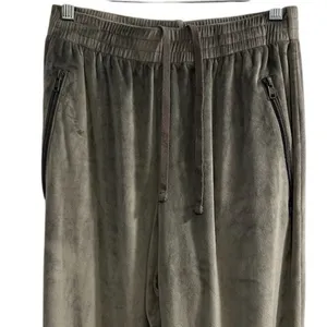 Skims Women's Gray Velour Wide-Leg High Rise Pull-On Pants Size‎ S thumbnail 3