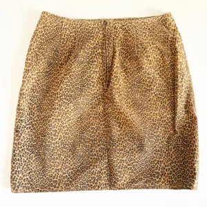 Melanzana Womens‎ Vintage 90s Leopard Print Suede Leather Mob Wife Skirt Size 14 thumbnail 6