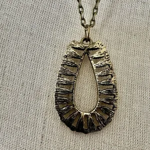 Boho Teardrop Pendant Necklace with Faux Turquoise Accents thumbnail 5