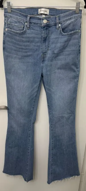 EUC Frame Denim Wilson Raw After High Rise Flare Jeans thumbnail 1