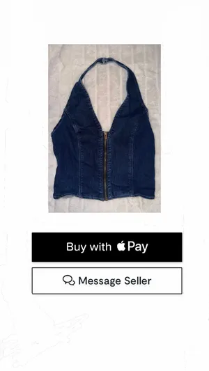 Zip Up Denim Halter thumbnail 2