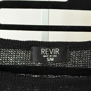 REVIR Whimsigoth Goth Boho Relaxed Sheer Knit Boat Neck Boxy Sweater S/M Black thumbnail 4
