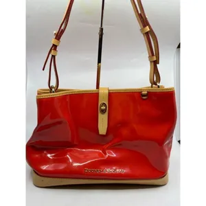 DOONEY & BOURKE Red Tan Large Leather Tote Bag thumbnail 3