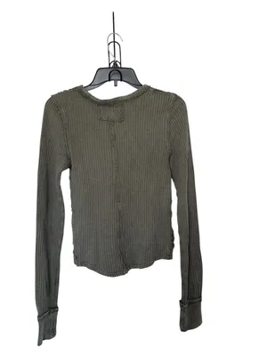 Free People We The Free XS Sage Green‎ Granola Girl Top 90s Grunge Fairy Grunge thumbnail 2