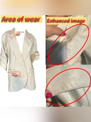 Wilson's Leather VINTAGE 1980'S WHITE LEATHER OVER-SIZED JACKET (S) thumbnail 11