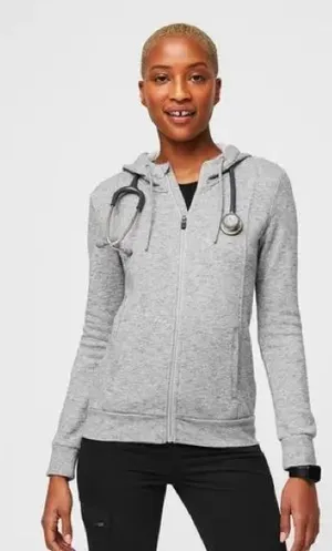 FIGS Essentials Hoodie XS Gray Full Zip Jacket Soft Fleece Medical Athleisure thumbnail 1