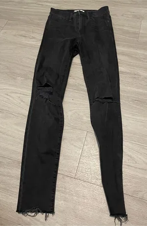 Madewell Black Ripped Skinny Jeans thumbnail 1