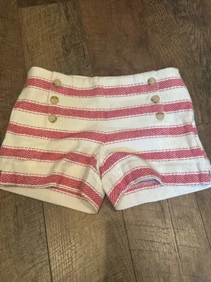 Like new LOFT Red & White Striped Shorts – Size 0 thumbnail 2