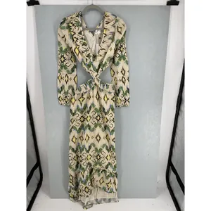 Allison New York Womens Everly Maxi Dress Green Ikat Cutout Small thumbnail 2