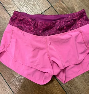 Lululemon Speed Up Shorts Pink Geometric Waistband Low Rise Running Shorts 2 thumbnail 1