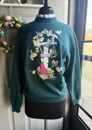Vintage Morning Sun Bird Buffet crewneck sweatshirt, size medium thumbnail 1