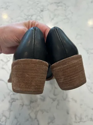 Madewell Black The Brady Lowcut Bootie‎ Leather Stacked Heel Size 5 thumbnail 6