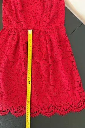 LOFT‎ Red Lace Sleeveless Mini Dress-4P thumbnail 6