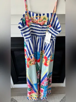 Positano Lemon Spaghetti Strap Square Neck Holiday Maxi Dress New thumbnail 4