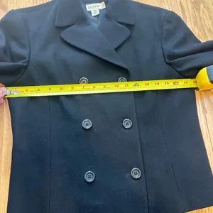 J. Crew Black Wool Double Breasted Peacoat‎ Jacket Lined Size 4 READ Office thumbnail 7
