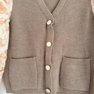Flower Lace Mesh Long Sleeve Top And Knit Vest Set thumbnail 4