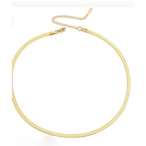 NEW Unisex 2mm‎ Gold Filled Layering Herringbone Chain Necklace 18-20” thumbnail 6