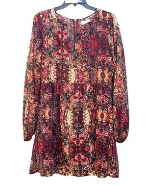 Abercrombie & Fitch Multicolor Floral Lined Long Sleeve Swing Dress Size Medium thumbnail 1