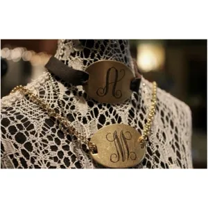 “C” Beaucoup Designs Jewelry The Laiton Collection Brass Initial Letter Charm thumbnail 3