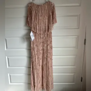 Mac‎ Duggal Embellished Cap Sleeve Sequin Flutter Sleeve Column Gown - NWT thumbnail 9