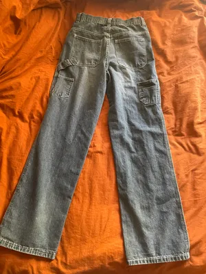 Distressed Straight Leg Denim Cargo Pants Size 29 thumbnail 1