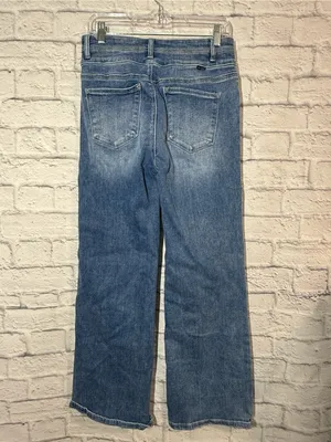 Risen High-Rise Wide-Leg Jeans in Medium Blue Wash, 11/30 thumbnail 2