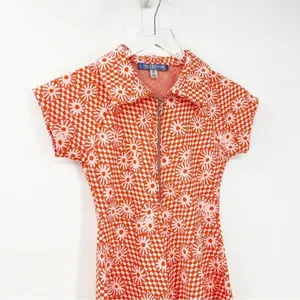 NEW Urban Outfitters Arlo Zip A-Line Mini Dress Women's Size XS Orange Y2K‎ thumbnail 5