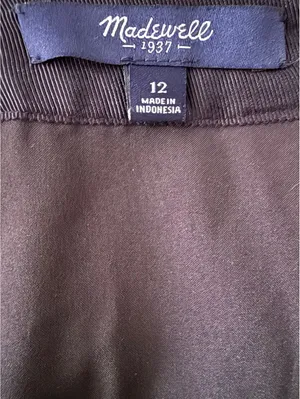 Madewell Mini Skirt Size 12 Black Silver Polka Dots Casual Work Classic City thumbnail 6