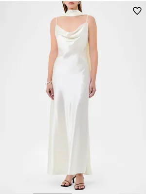 NICHOLAS Geneva Satin Draped Gown in Ivory Size 8 thumbnail 2