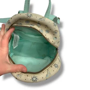 Disney Loungefly Princess Icons Mini Backpack Cream Mint Fairytale Print‎ thumbnail 11
