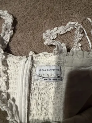 Urban Outfitters White Ruffle Mini Dress Size Small thumbnail 4