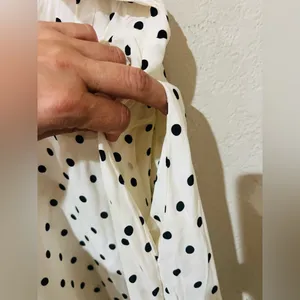 A New Day Black and White Puff Sleeve Mini Wrap Dress 2X thumbnail 14