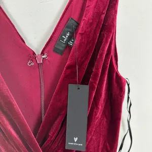 Lulus Beautiful Evenings Wine Red Velvet Twist-Front Maxi Dress Formal Small NWT thumbnail 8