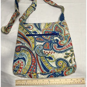 Vera Bradley Crossbody Bag Paisley Floral Quilted‎ Cotton Purse Adjustable Strap thumbnail 7