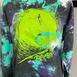 Disney Tim Burtons The Nightmare Before Christmas Tie Dye Sweatshirt Size Medium thumbnail 2