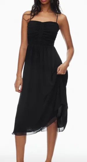 Aritzia Elegant Black Midi Dress Size 8 thumbnail 1