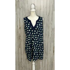 Draper James x Lands' End‎ Blue Floral Shift Dress Petites Size Medium thumbnail 2