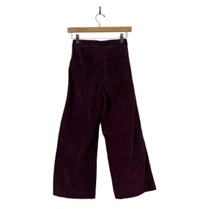 Madewell Emmett Wide Leg Crop Pants in Velveteen Plum Dark Academia Size 24 thumbnail 5