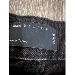 ASOS 100% Cotton Button Fly Straight Leg‎ Denim Jeans Sz. 28 X 31 Black Raw Hem thumbnail 3