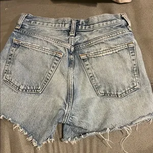 Agolde Blue Jean Shorts with Distressed Hem thumbnail 5