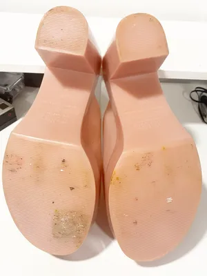 Melissa Mule Heel PVC Jelly Peep Toe Chunky Blush Pink Size 10 thumbnail 5