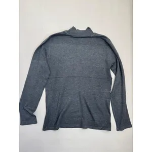 T Tahari Womens Mock Neck Sweater Top Size S Dark Grey Soft Knit Metallic Logo thumbnail 3