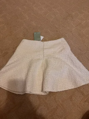 H&M Cream Tweed Skater Skirt thumbnail 2