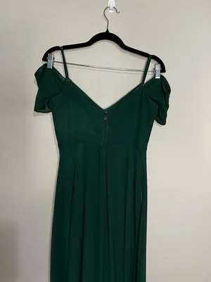 Birdy Grey Devin Chiffon Emerald Green Maxi‎ Dress thumbnail 8