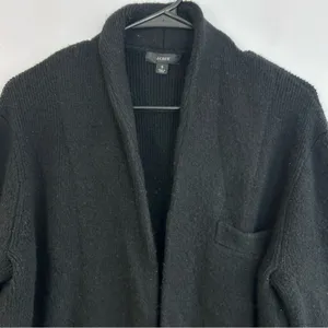 J. Crew Black Cocoon Wool & Alpaca Blend Blazer Sweater Cardigan Size Small thumbnail 4