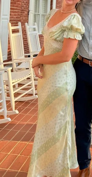 Silk Midi Dress Green thumbnail 3